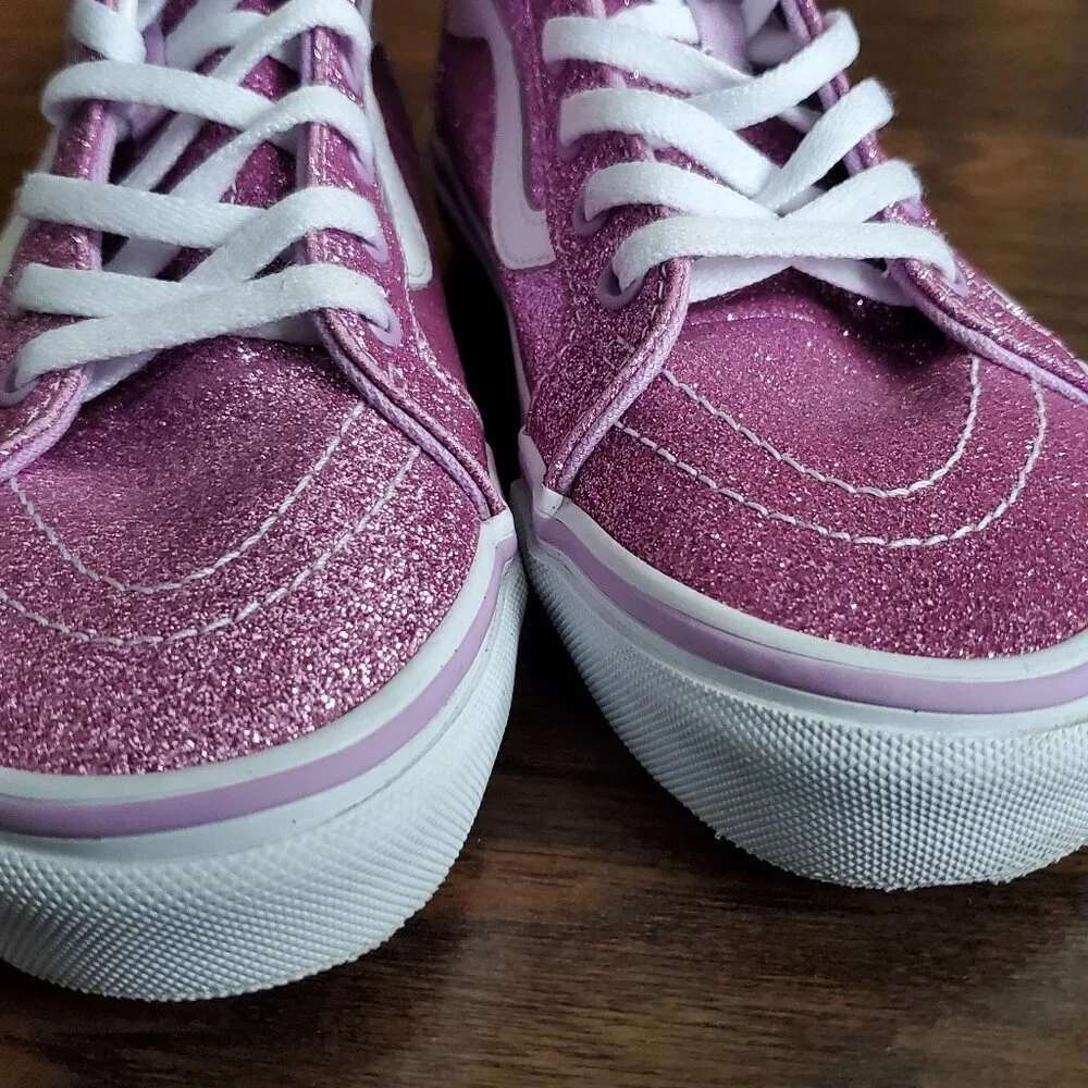 Vans glitter hi-top zip skate 3y
